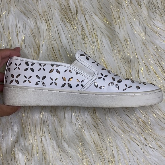 Michael Kors - White Leather Loafer with Silver 6 - Picture 11 of 13